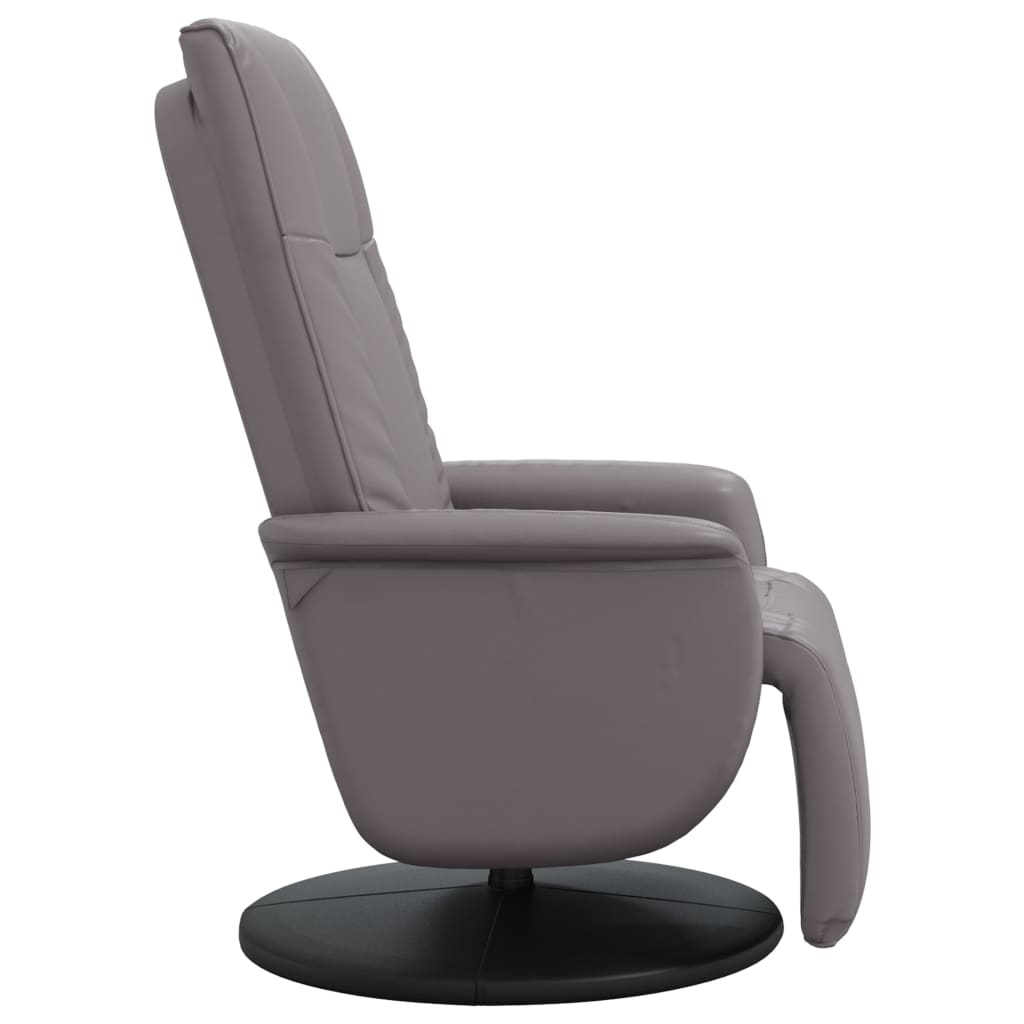 Fauteuil réglable avec repose-pieds en cuir artificiel noir