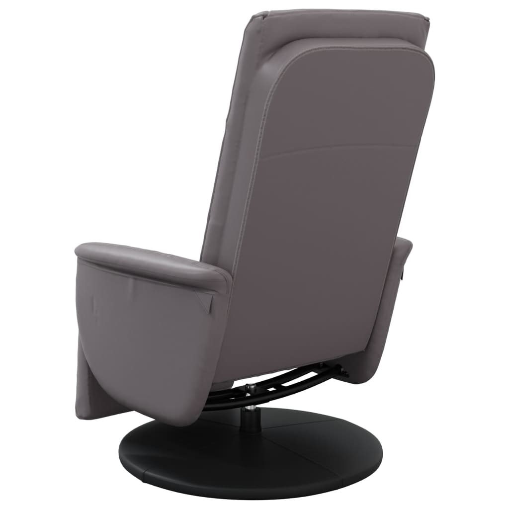 Fauteuil réglable avec repose-pieds en cuir artificiel noir