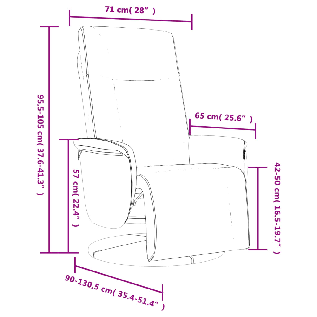 Fauteuil réglable avec repose-pieds en cuir artificiel noir