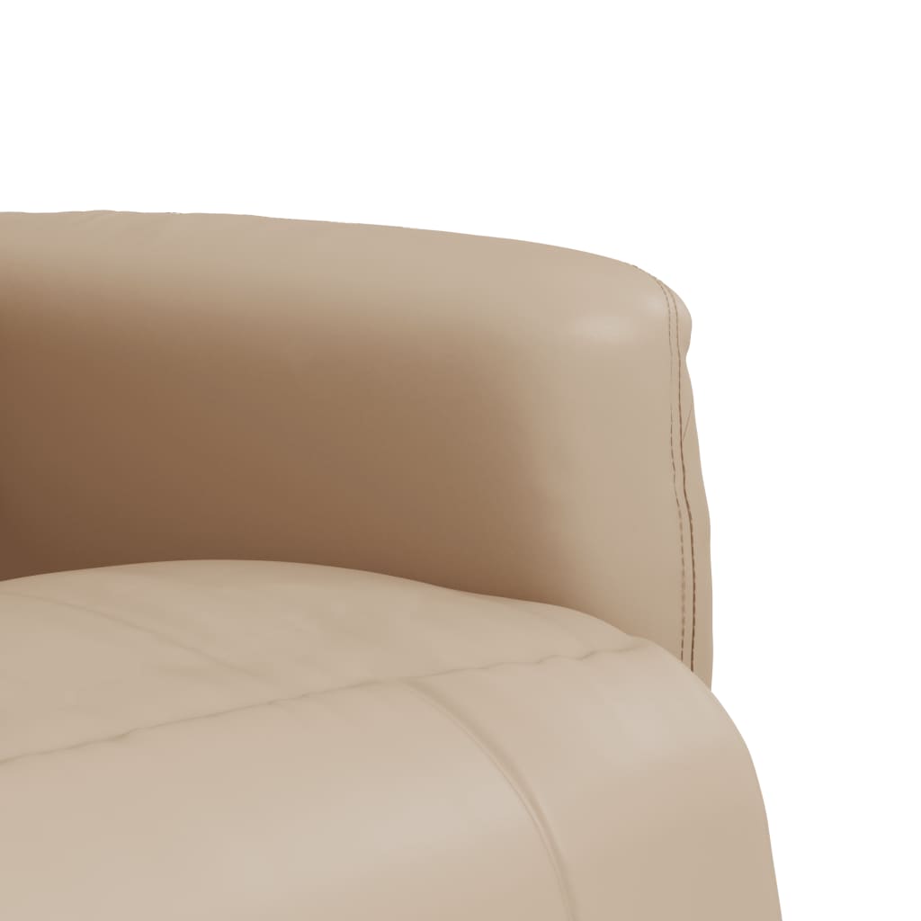 Fauteuil réglable avec repose-pieds en cuir artificiel noir