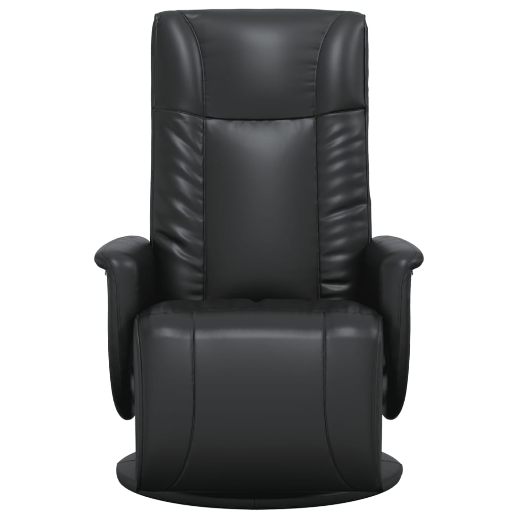 Fauteuil réglable avec repose-pieds en cuir artificiel noir