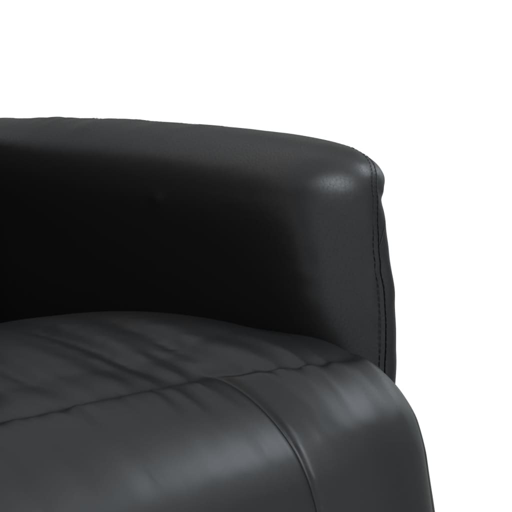 Fauteuil réglable avec repose-pieds en cuir artificiel noir