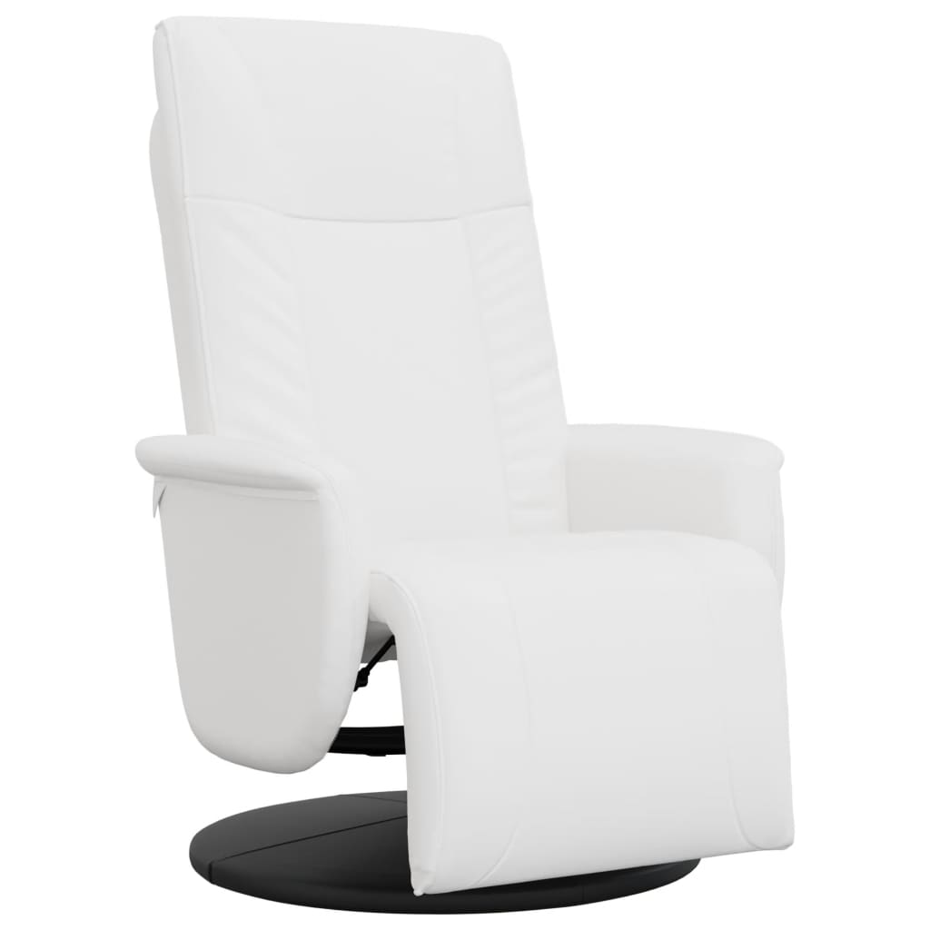 Fauteuil réglable avec repose-pieds en cuir artificiel noir