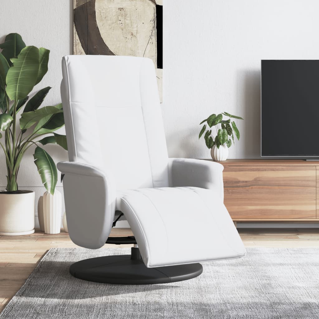 Fauteuil réglable avec repose-pieds en cuir artificiel noir