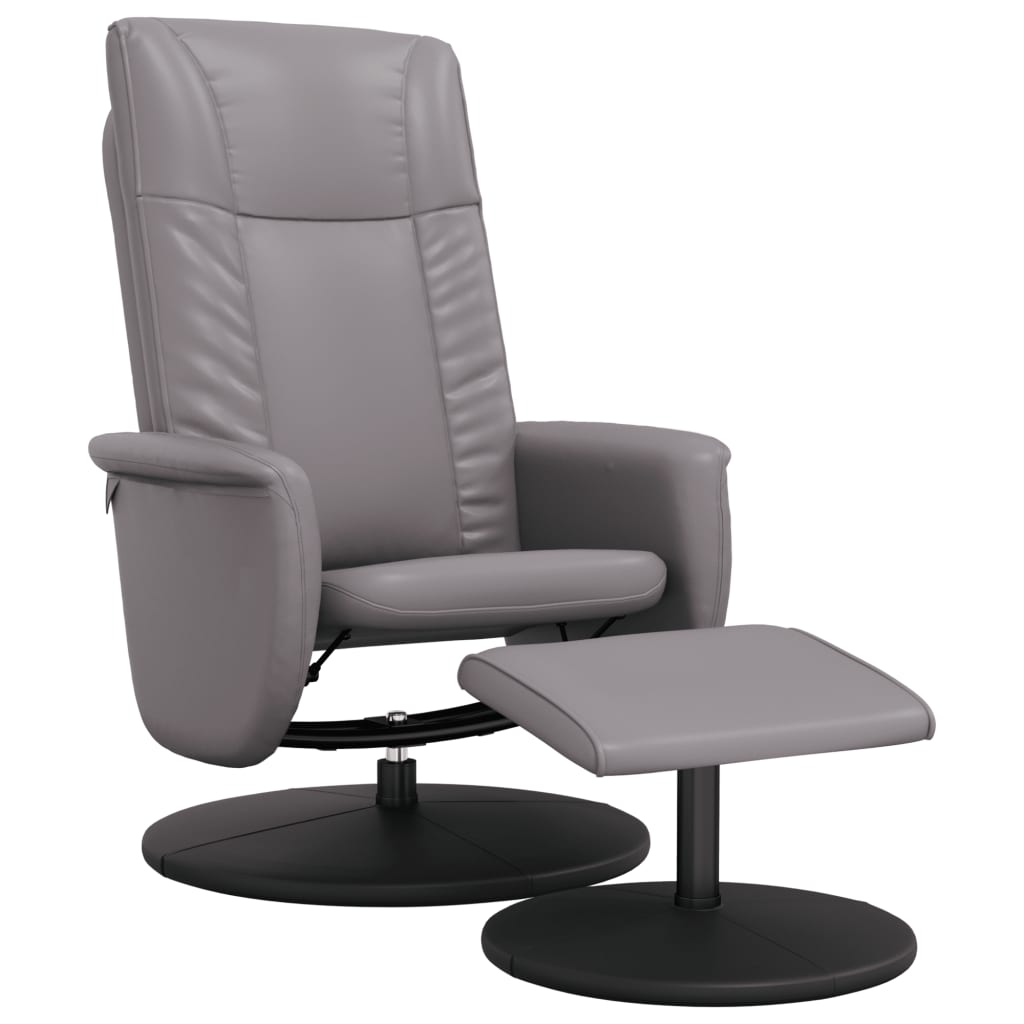 Fauteuil réglable avec repose-pieds en cuir artificiel