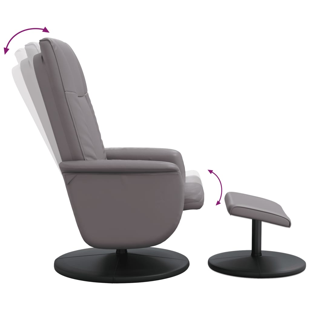 Fauteuil réglable avec repose-pieds en cuir artificiel