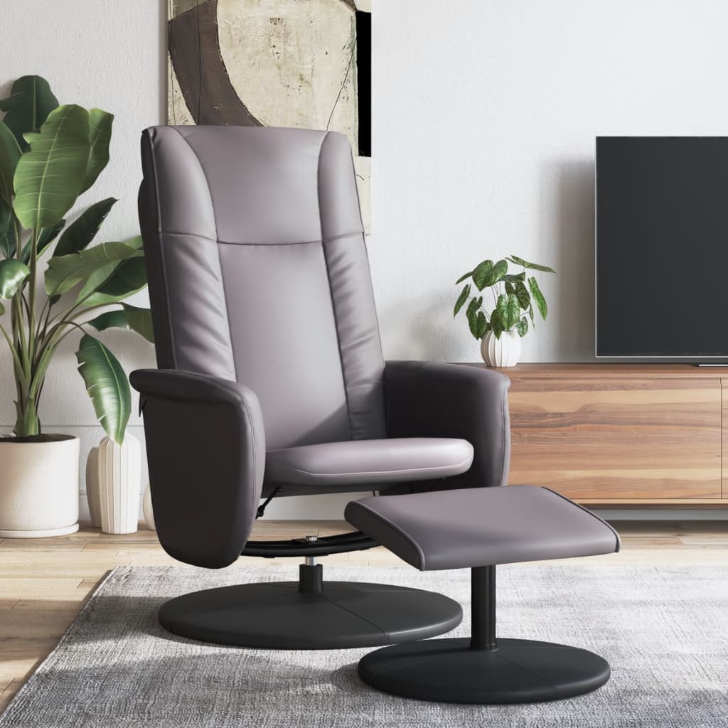 Fauteuil réglable avec repose-pieds en cuir artificiel