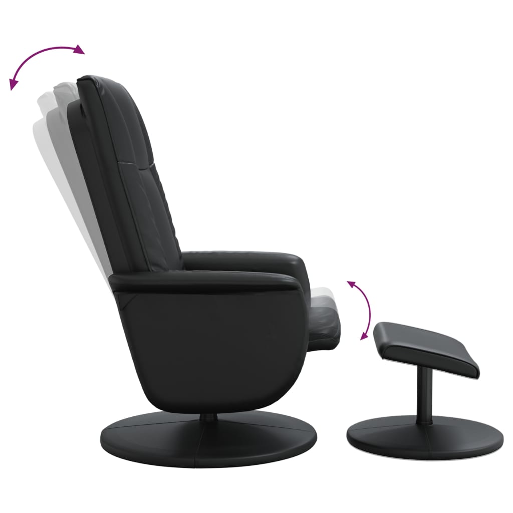 Fauteuil réglable avec repose-pieds en cuir artificiel