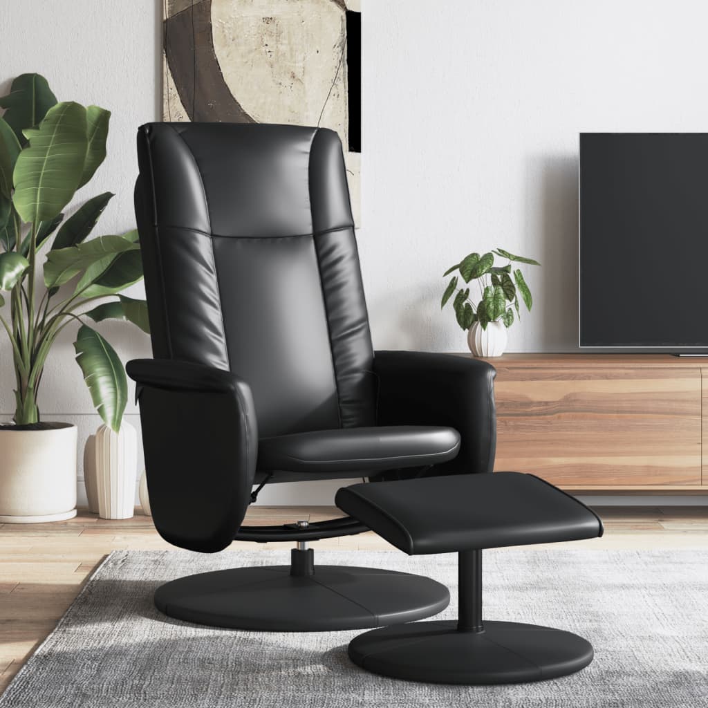 Fauteuil réglable avec repose-pieds en cuir artificiel