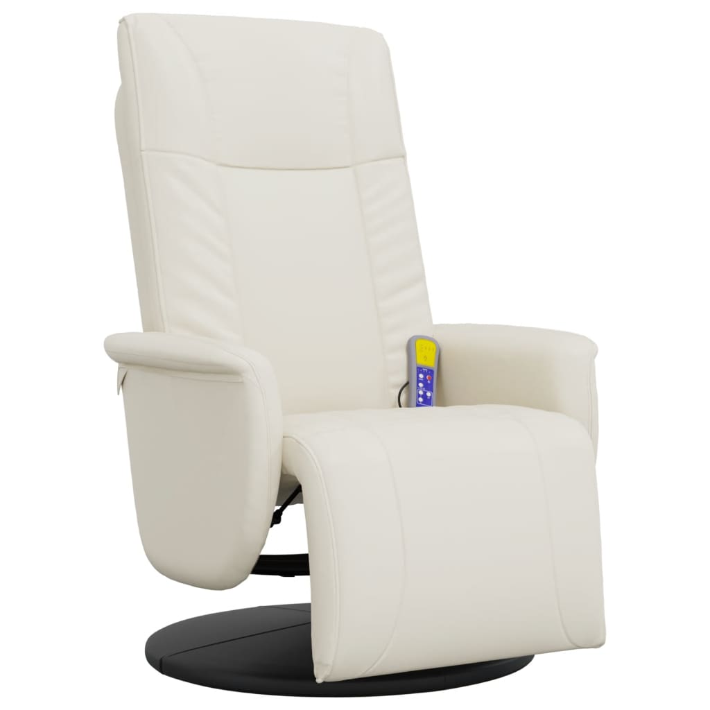 Fauteuil de massage réglable avec repose-pieds en cuir artificiel