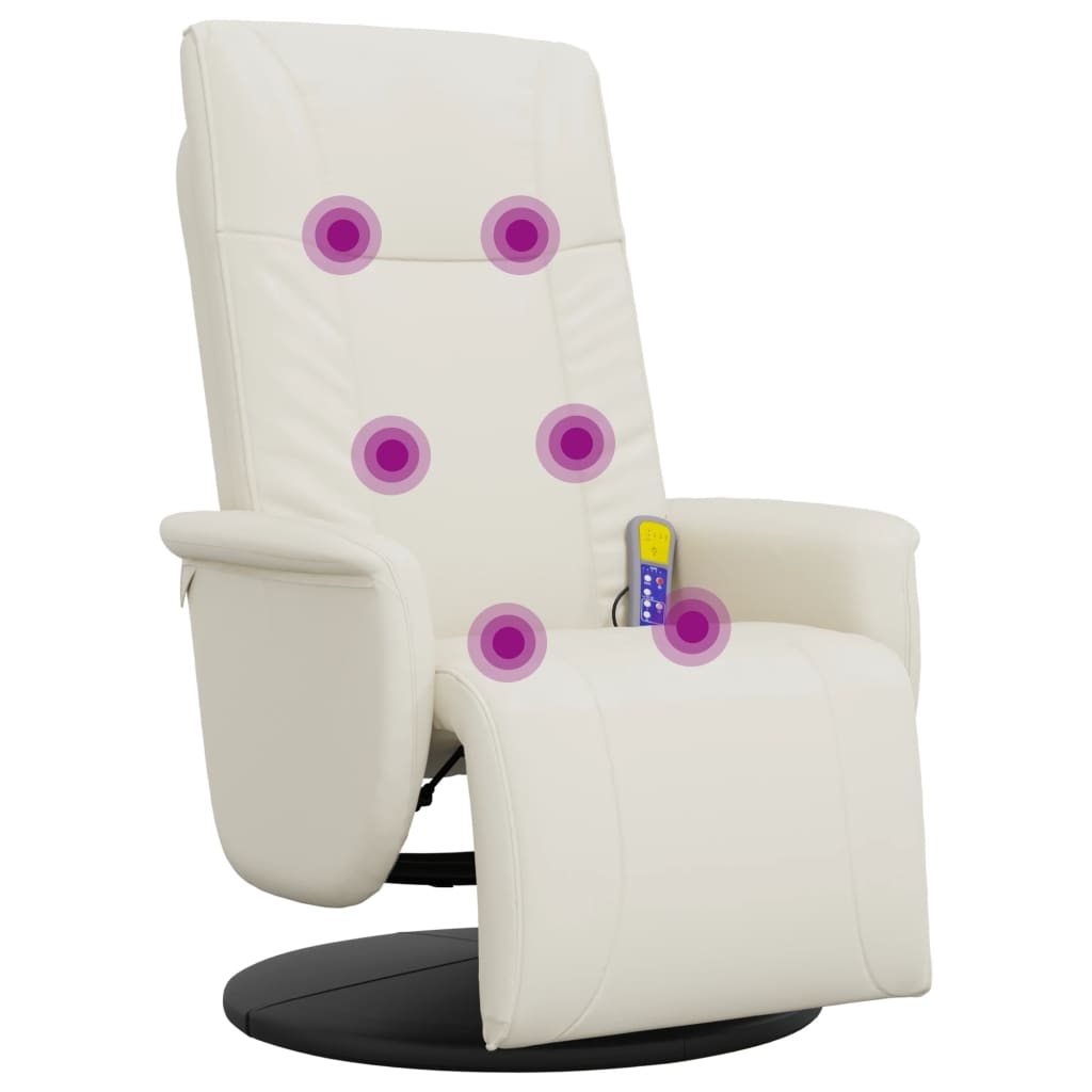 Fauteuil de massage réglable avec repose-pieds en cuir artificiel