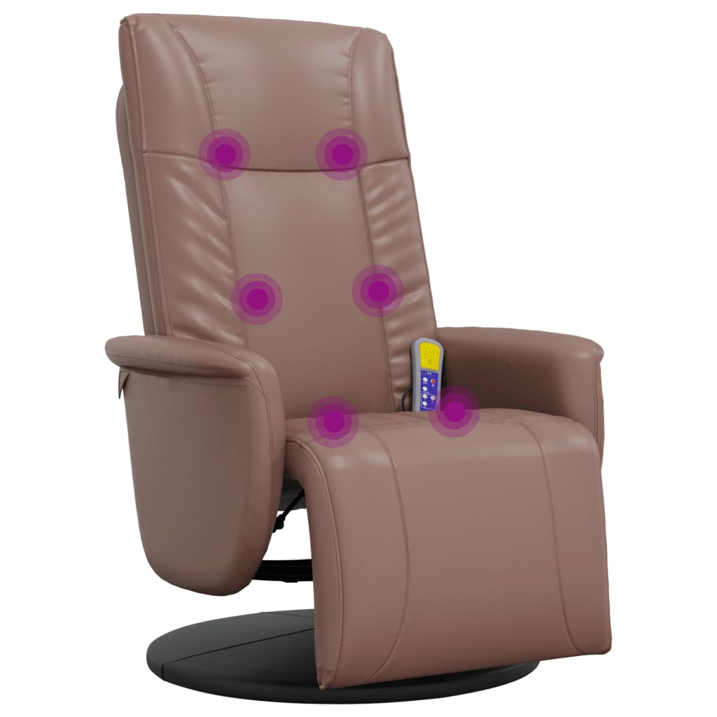 Fauteuil de massage réglable avec repose-pieds en cuir artificiel