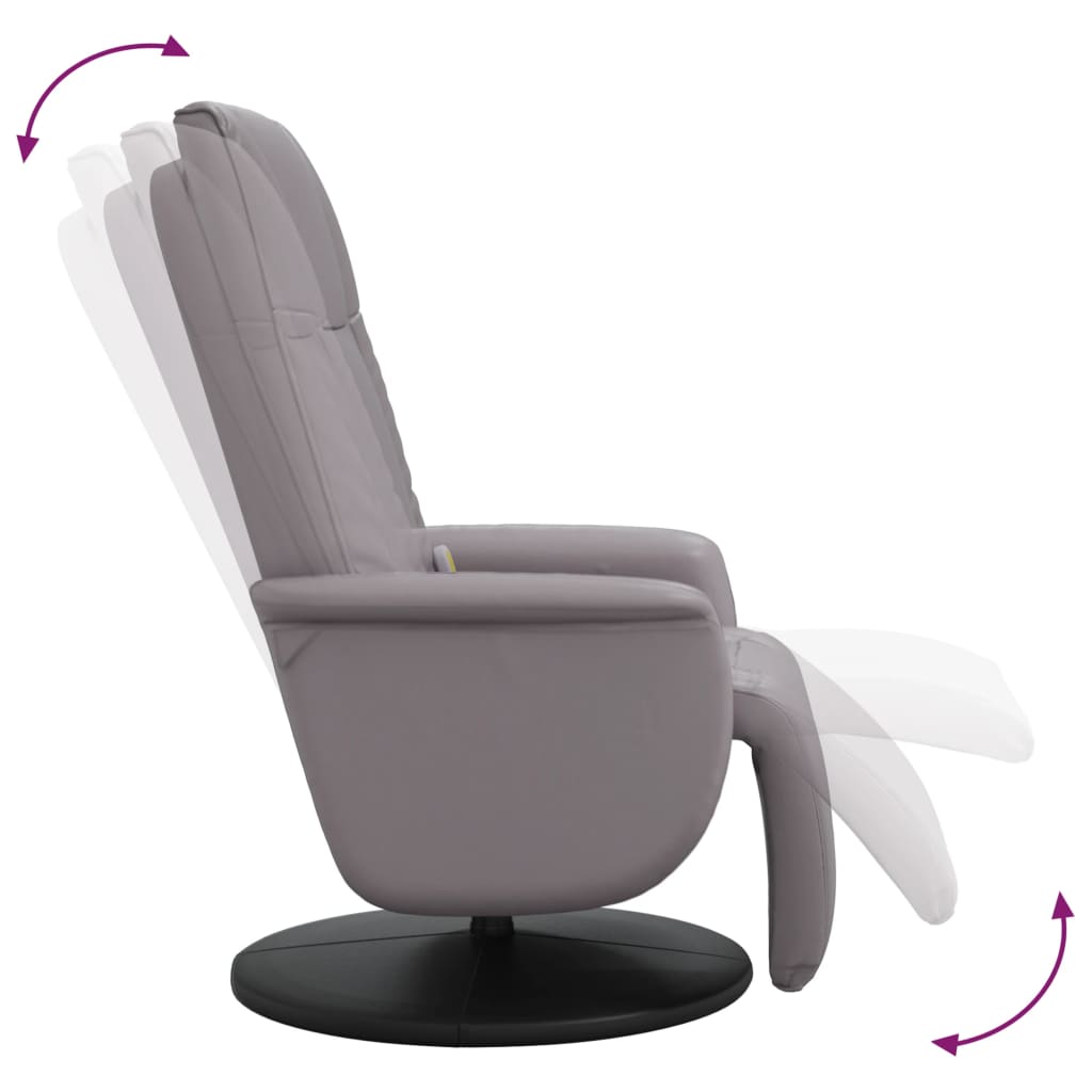 Fauteuil de massage réglable avec repose-pieds en cuir artificiel