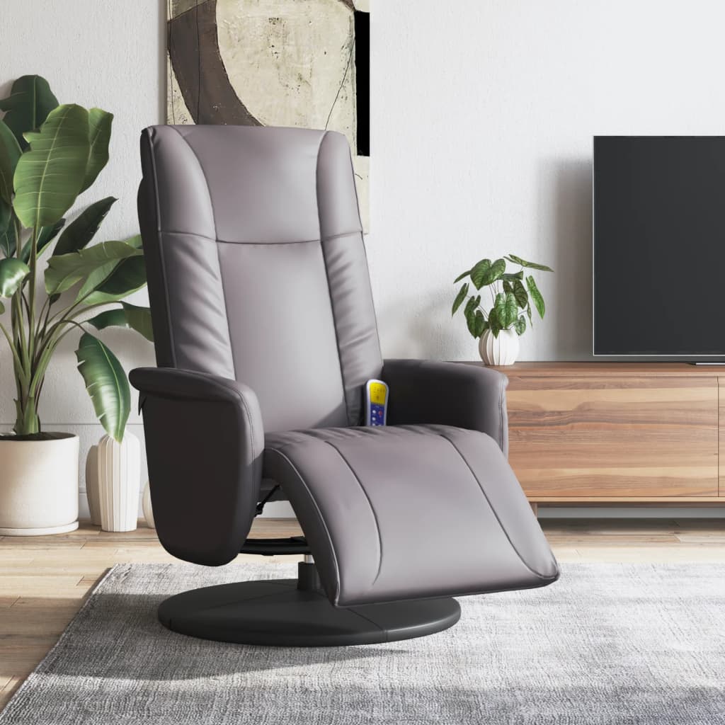 Fauteuil de massage réglable avec repose-pieds en cuir artificiel