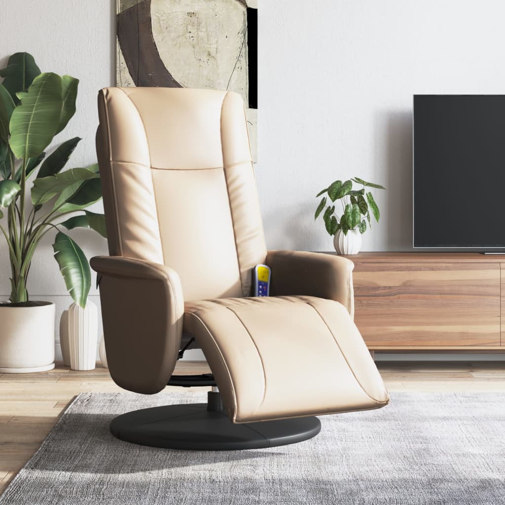 Fauteuil de massage réglable avec repose-pieds en cuir artificiel