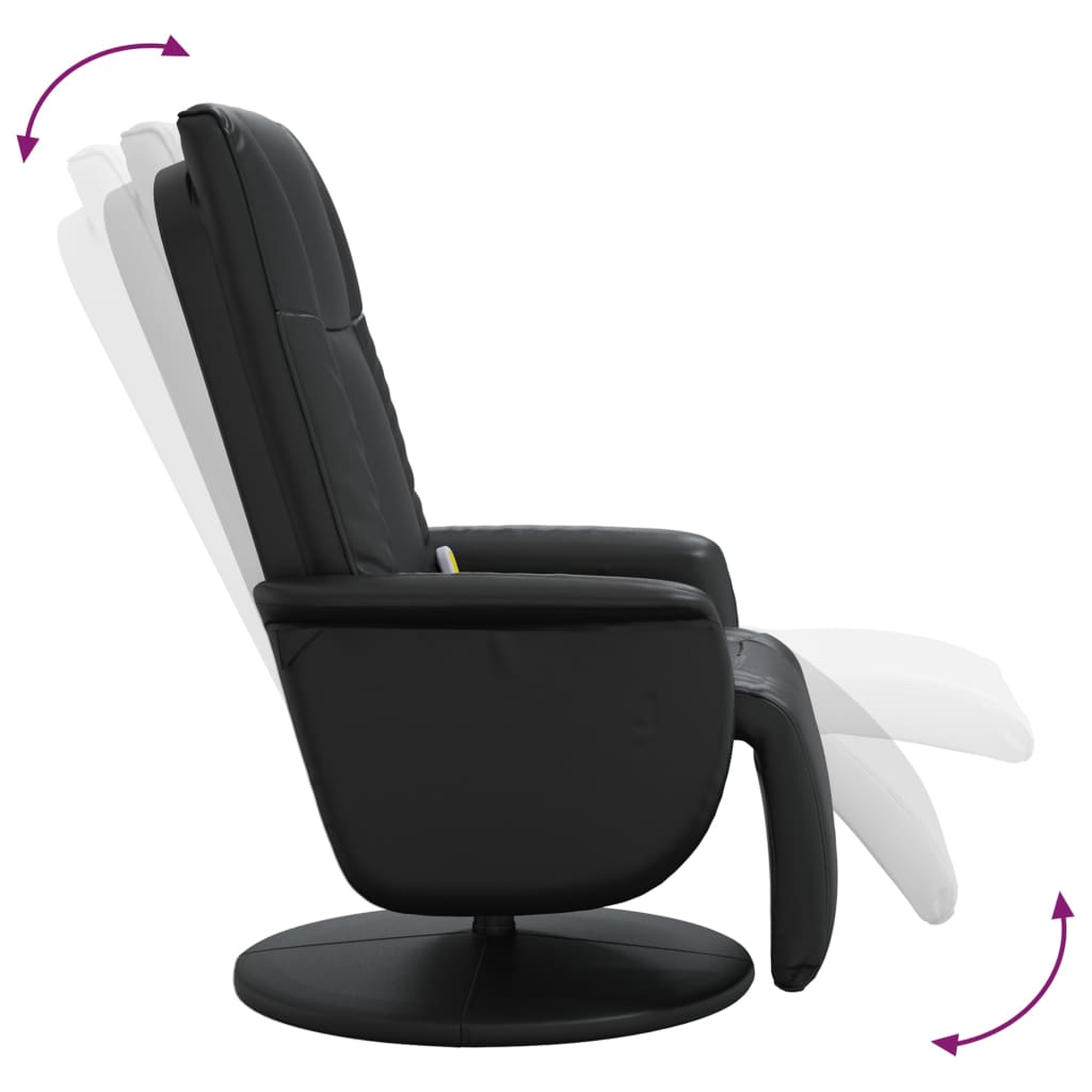 Fauteuil de massage réglable avec repose-pieds en cuir artificiel