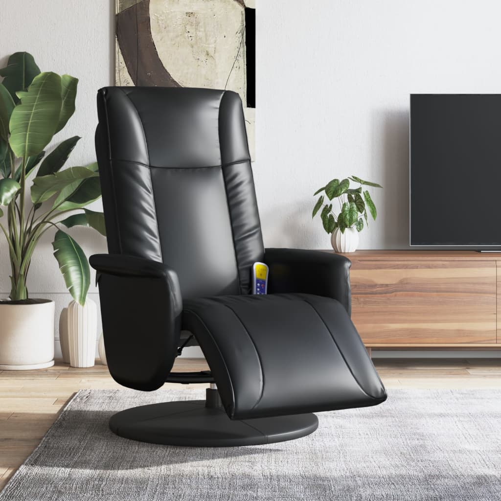 Fauteuil de massage réglable avec repose-pieds en cuir artificiel