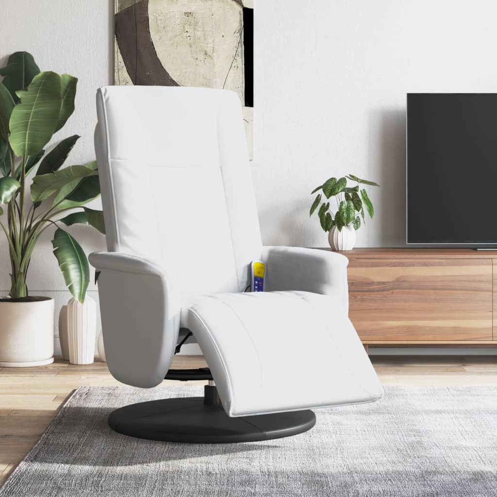 Fauteuil de massage réglable avec repose-pieds en cuir artificiel