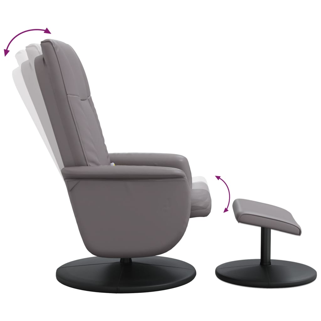 Fauteuil de massage réglable avec repose-pieds en cuir artificiel