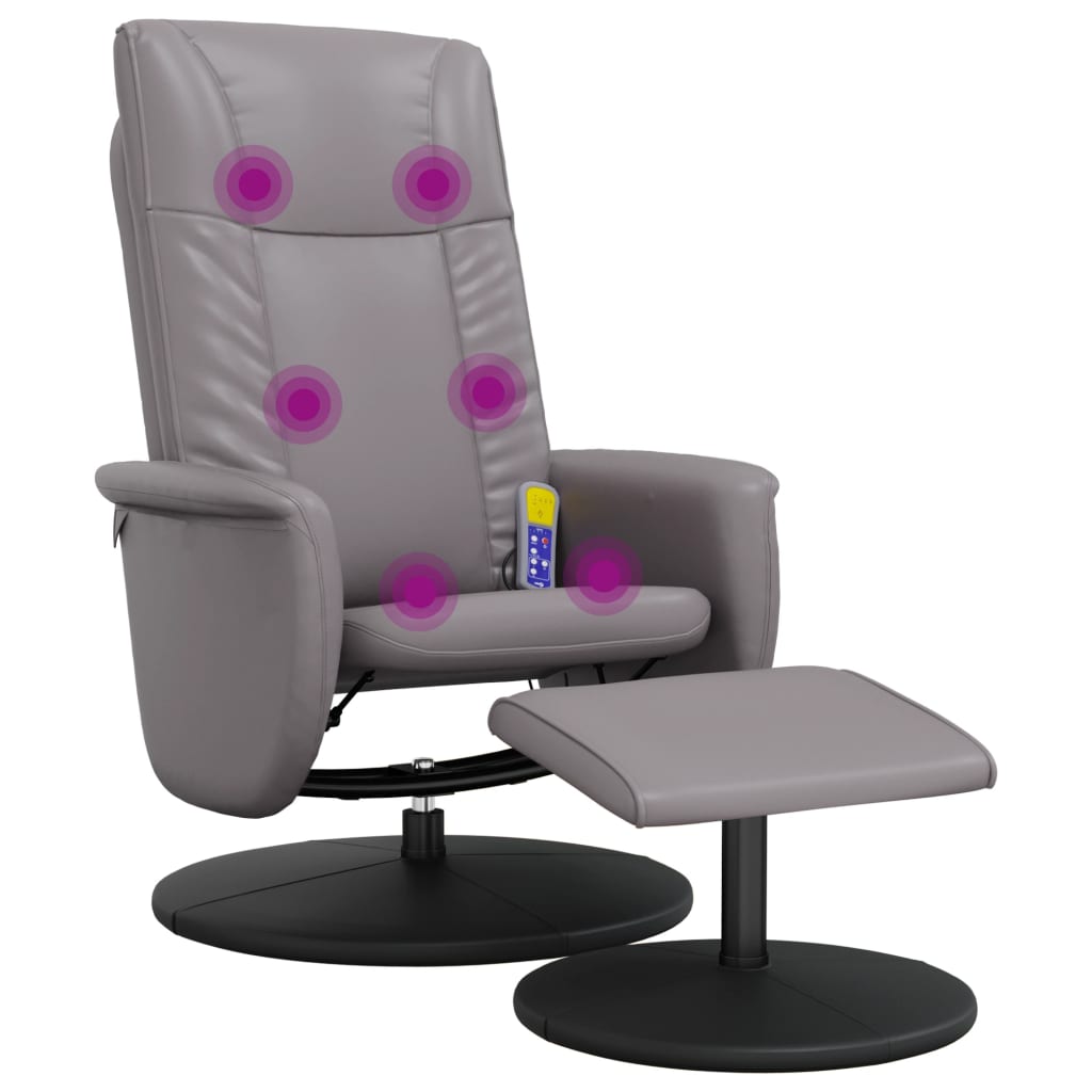 Fauteuil de massage réglable avec repose-pieds en cuir artificiel