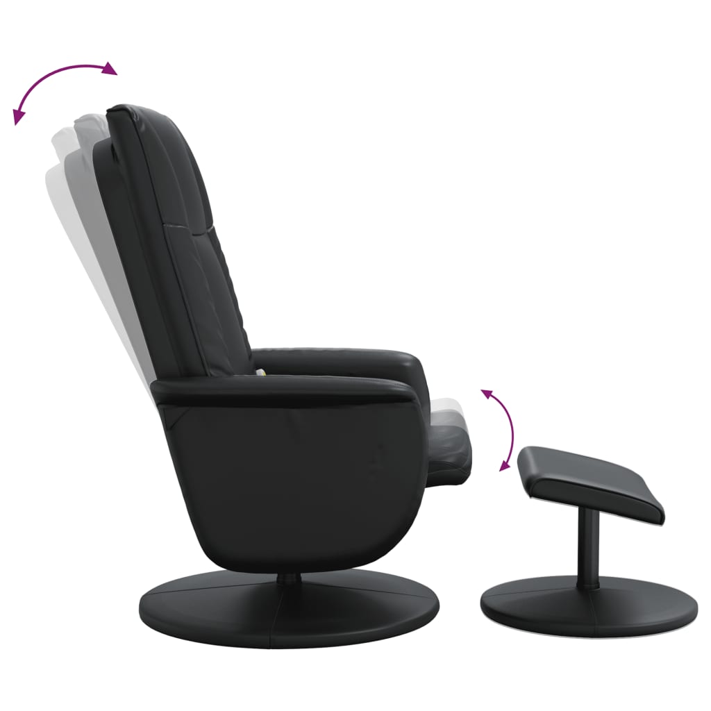 Fauteuil de massage réglable avec repose-pieds en cuir artificiel