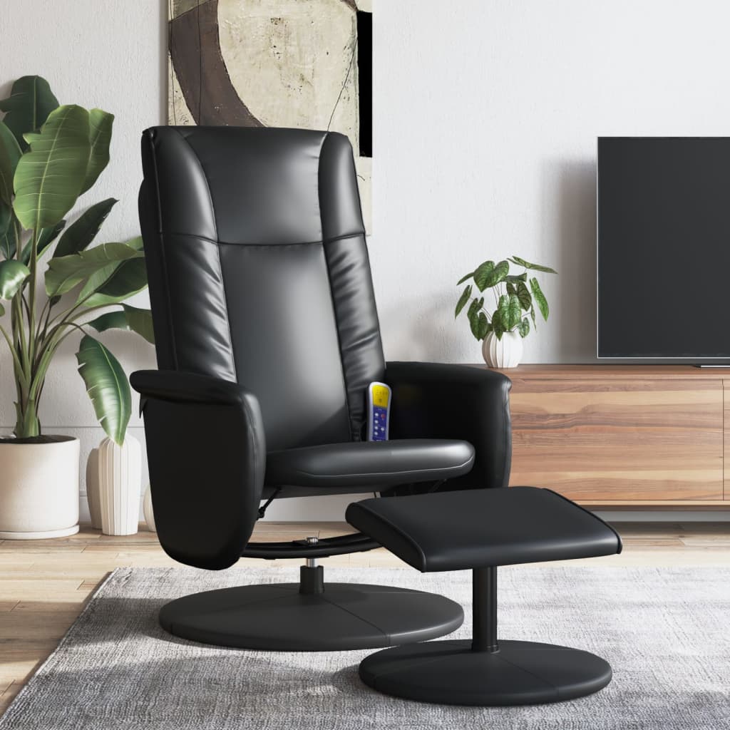 Fauteuil de massage réglable avec repose-pieds en cuir artificiel