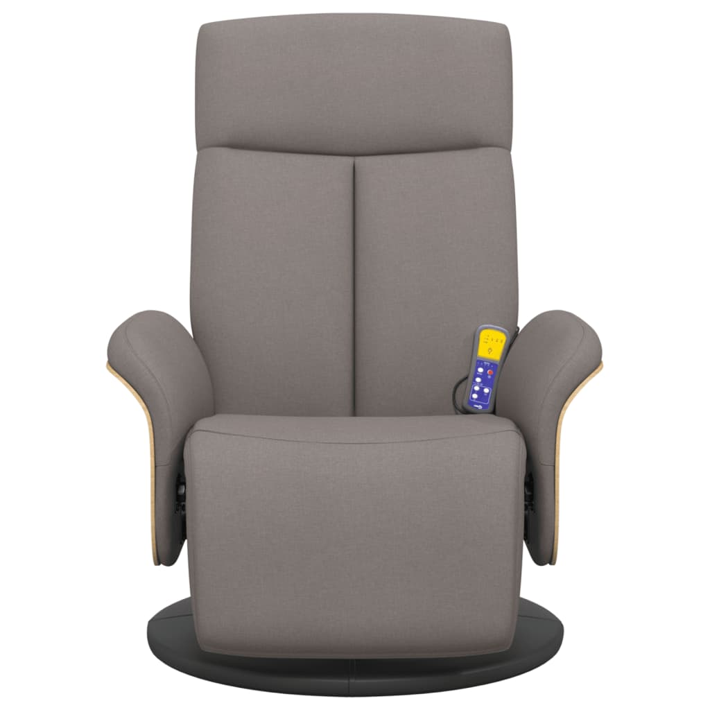 Fauteuil de massage réglable avec repose-pieds en tissu gris clair