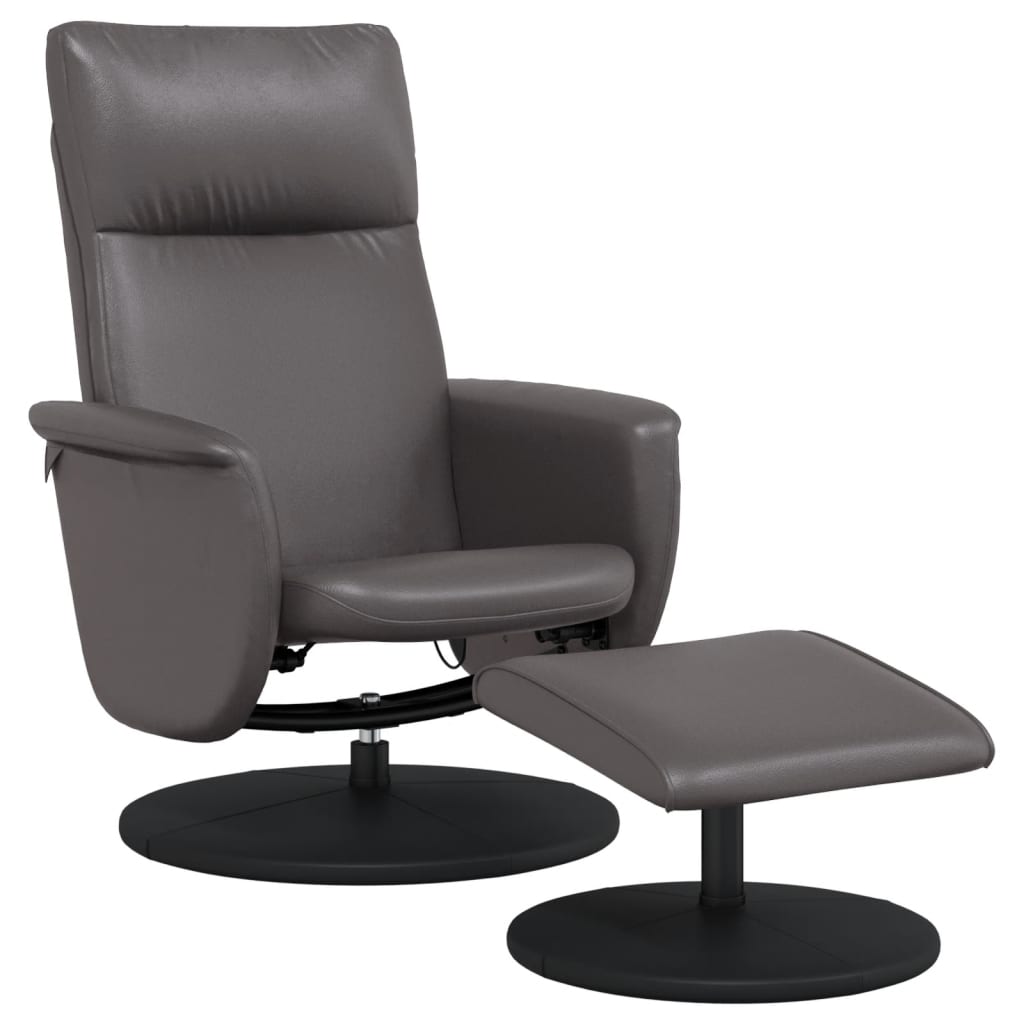 Fauteuil réglable avec repose-pieds en cuir artificiel