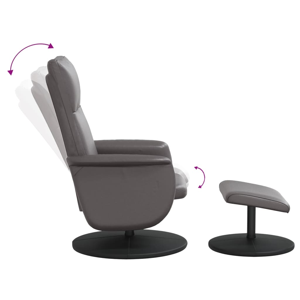 Fauteuil réglable avec repose-pieds en cuir artificiel