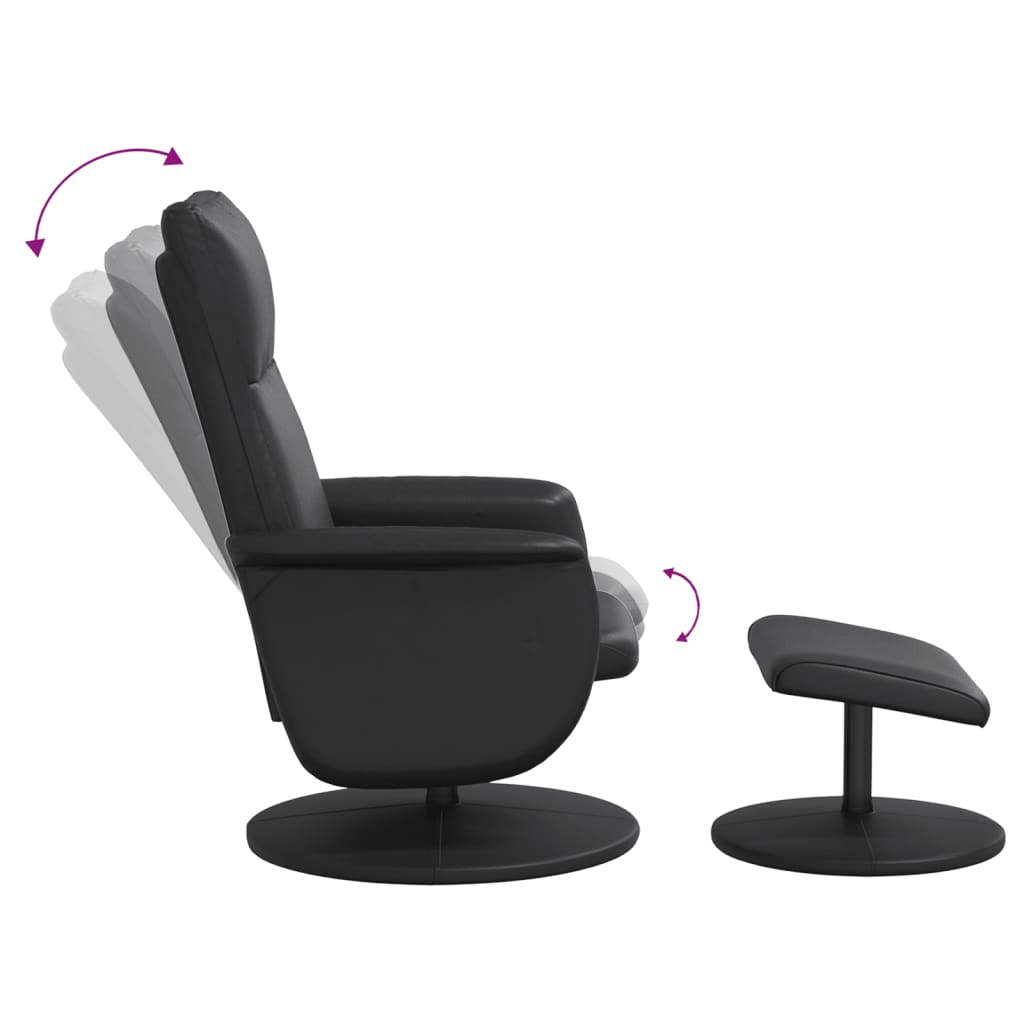 Fauteuil réglable avec repose-pieds en cuir artificiel