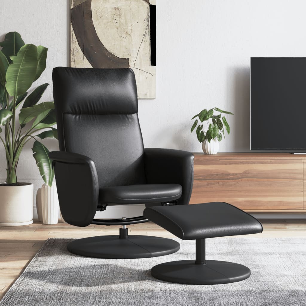 Fauteuil réglable avec repose-pieds en cuir artificiel