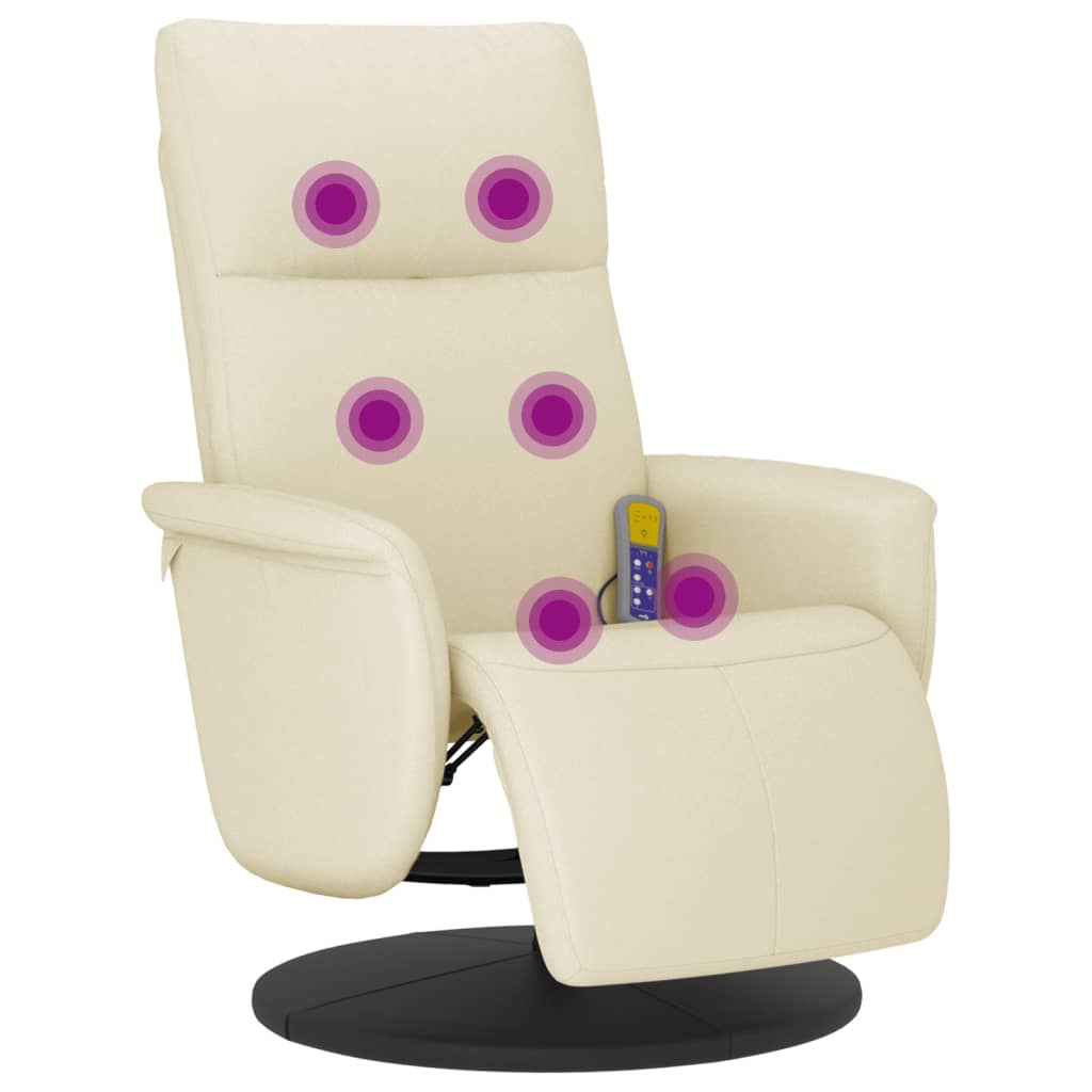 Fauteuil de massage réglable avec repose-pieds en cuir artificiel