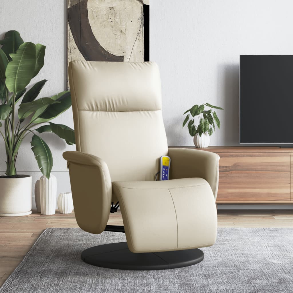 Fauteuil de massage réglable avec repose-pieds en cuir artificiel