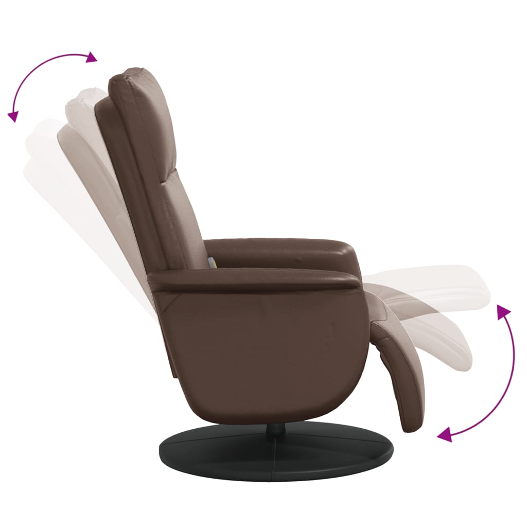 Fauteuil de massage réglable avec repose-pieds en cuir artificiel