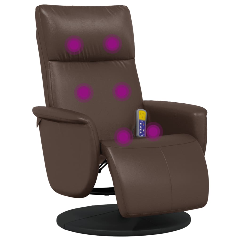 Fauteuil de massage réglable avec repose-pieds en cuir artificiel