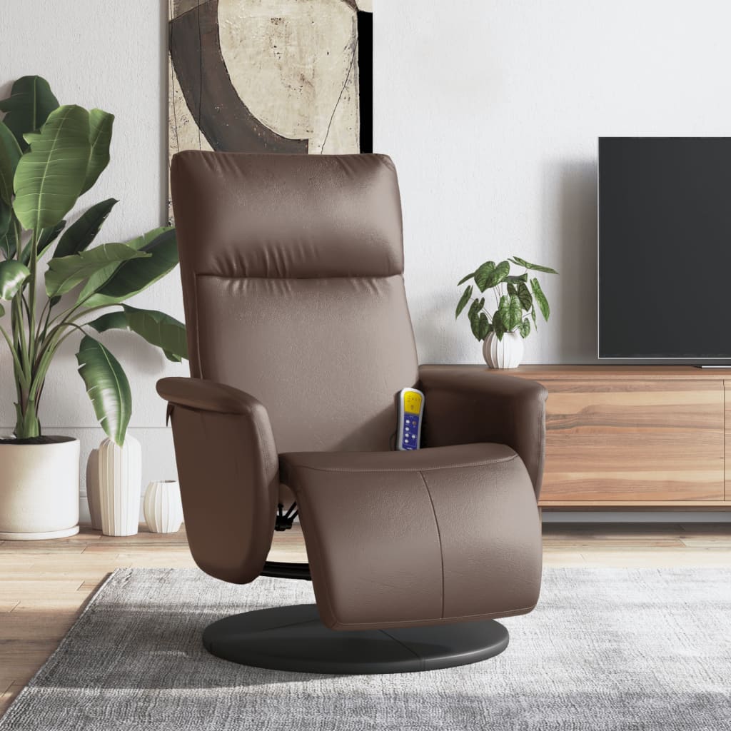 Fauteuil de massage réglable avec repose-pieds en cuir artificiel