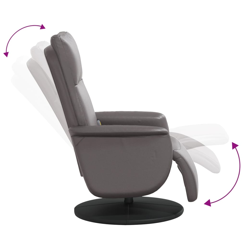 Fauteuil de massage réglable avec repose-pieds en cuir artificiel