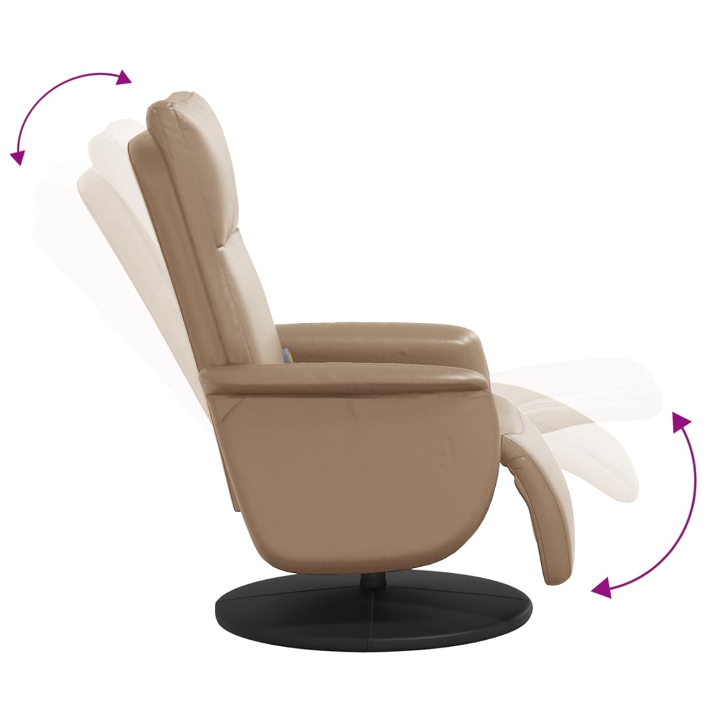 Fauteuil de massage réglable avec repose-pieds en cuir artificiel