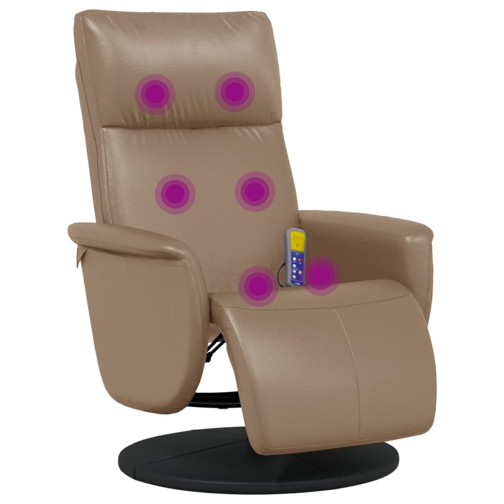 Fauteuil de massage réglable avec repose-pieds en cuir artificiel