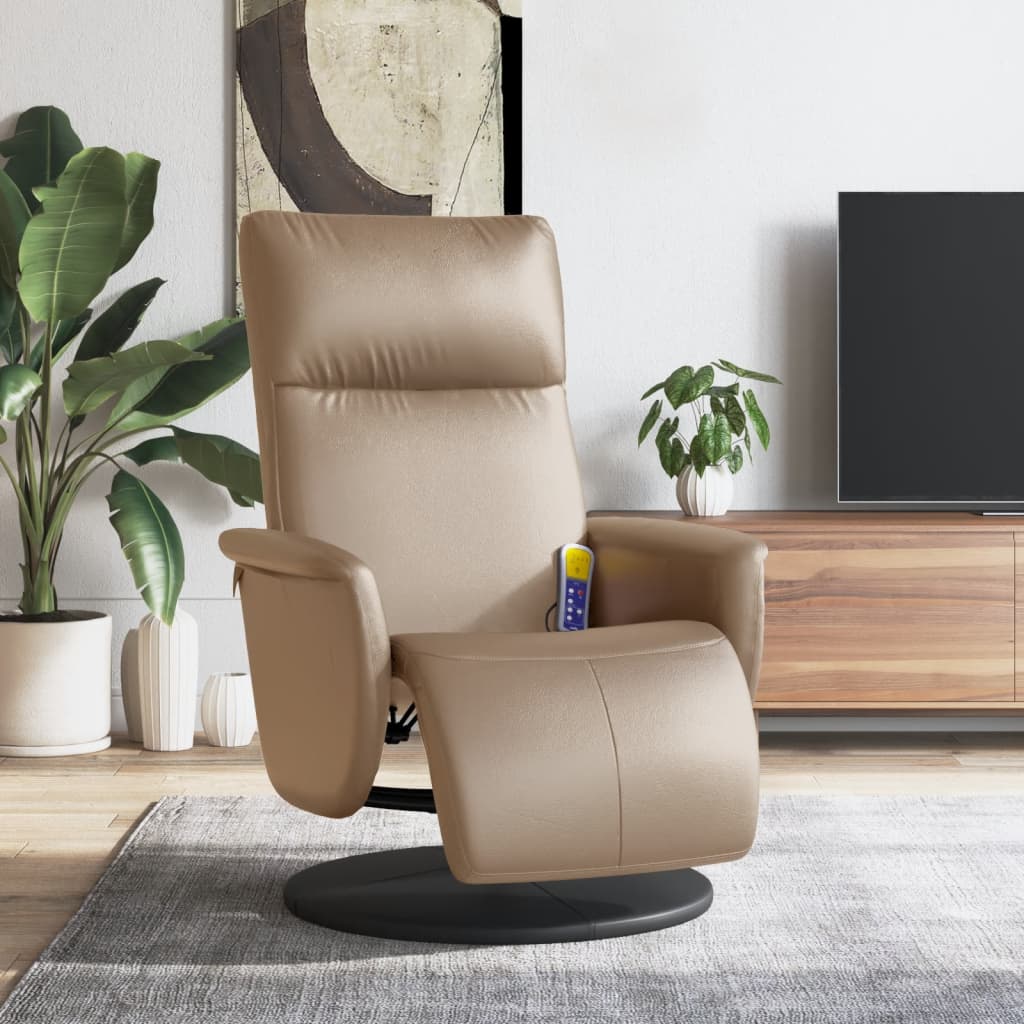 Fauteuil de massage réglable avec repose-pieds en cuir artificiel