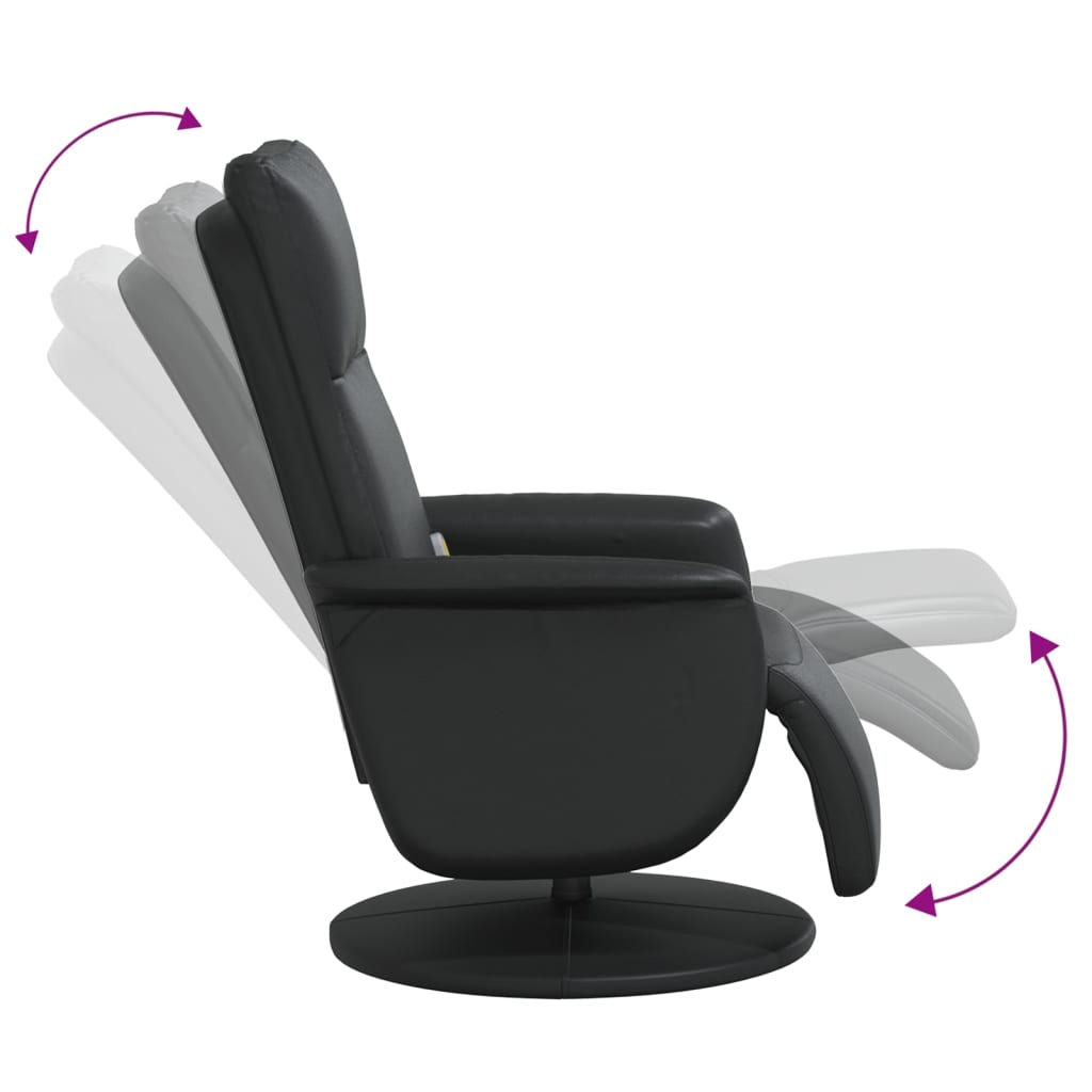 Fauteuil de massage réglable avec repose-pieds en cuir artificiel