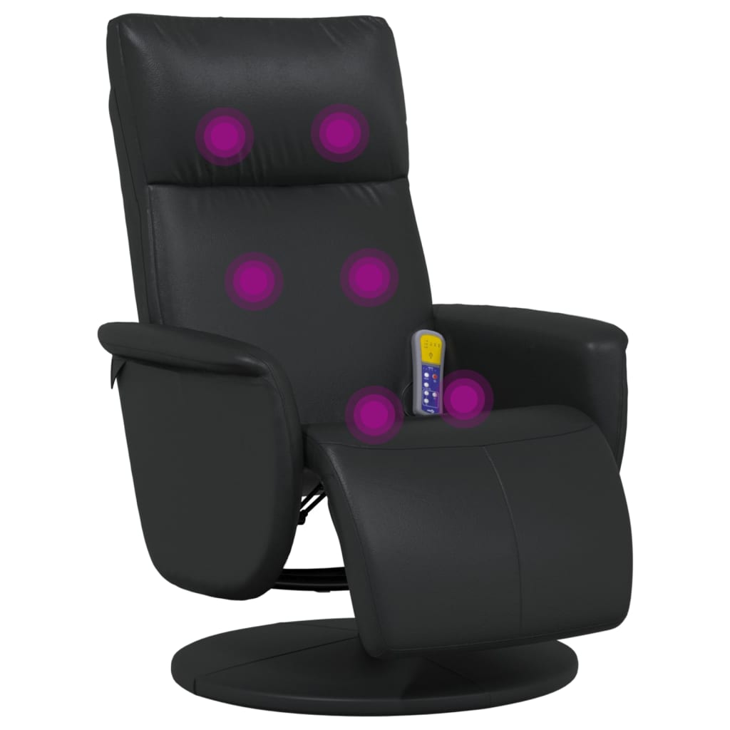 Fauteuil de massage réglable avec repose-pieds en cuir artificiel