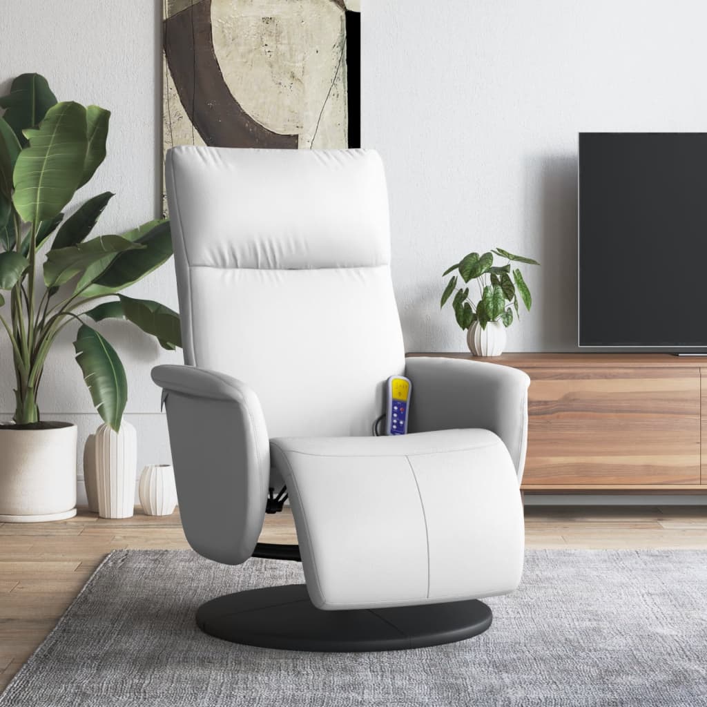 Fauteuil de massage réglable avec repose-pieds en cuir artificiel