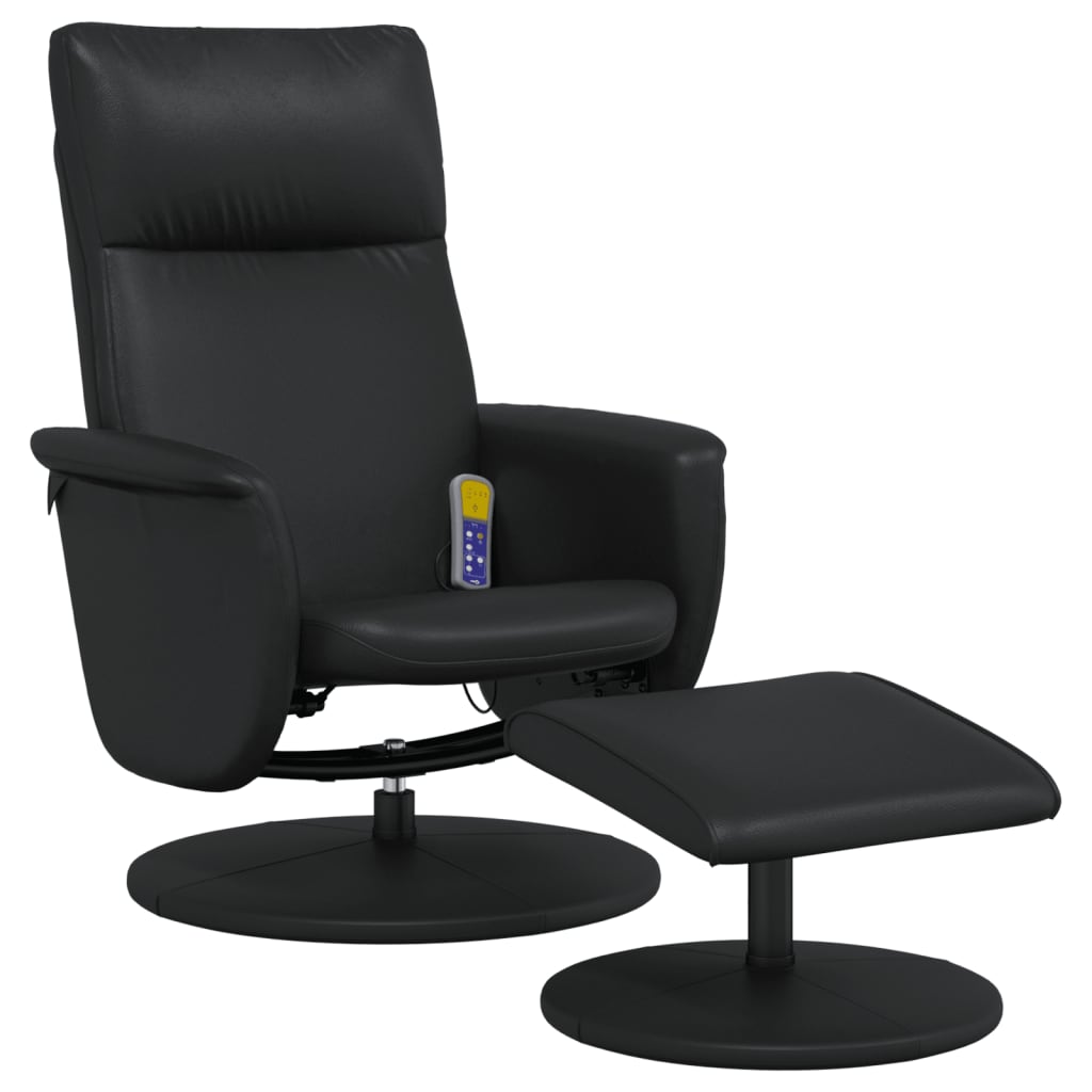 Fauteuil de massage réglable avec repose-pieds en cuir artificiel