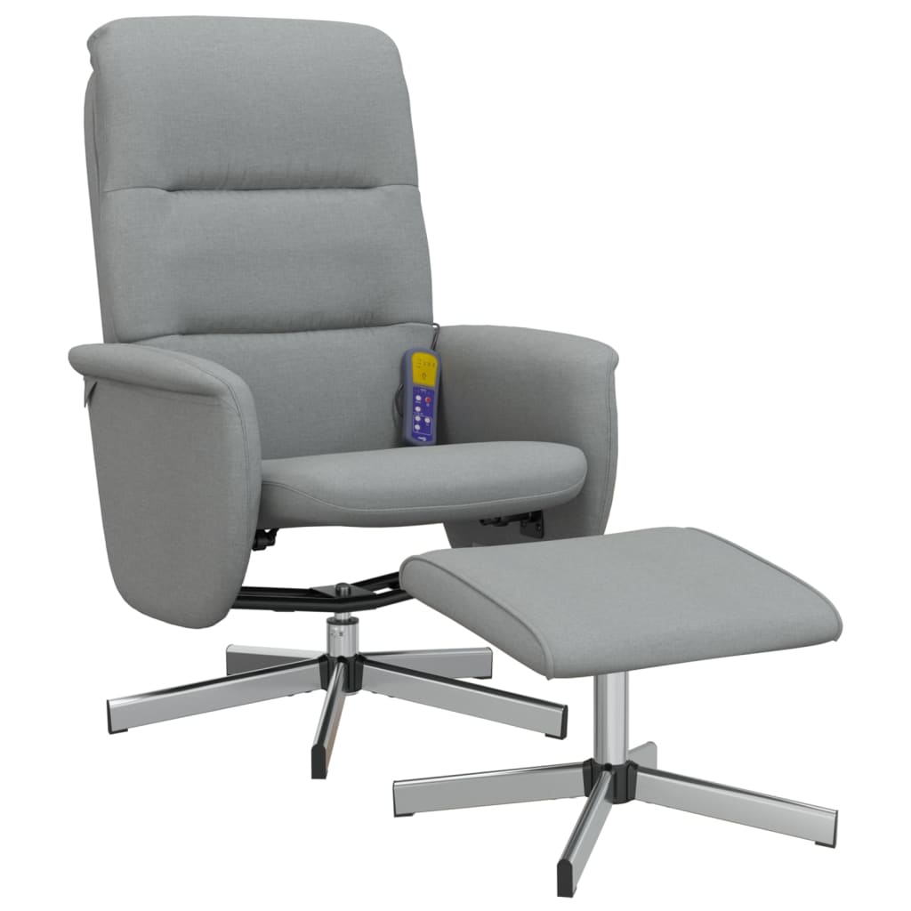 Fauteuil de massage réglable avec repose-pieds en tissu