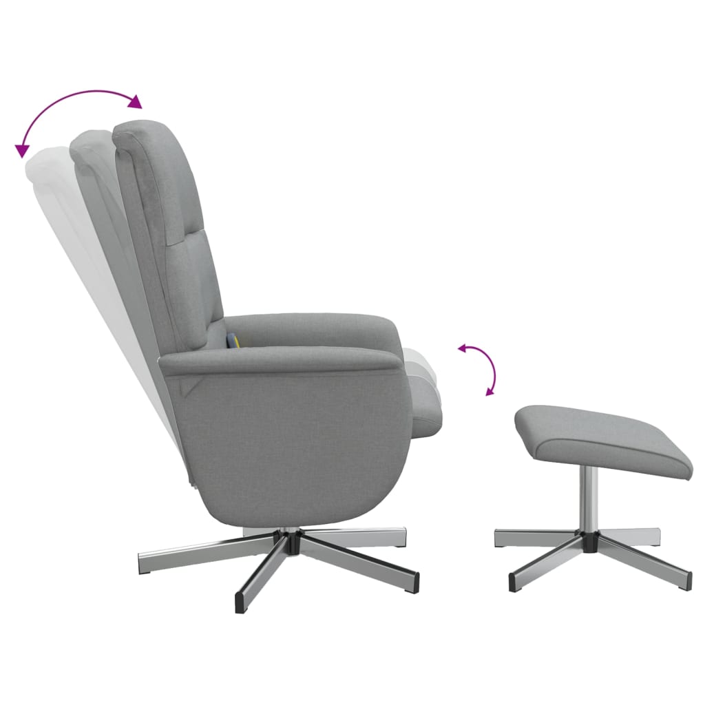 Fauteuil de massage réglable avec repose-pieds en tissu