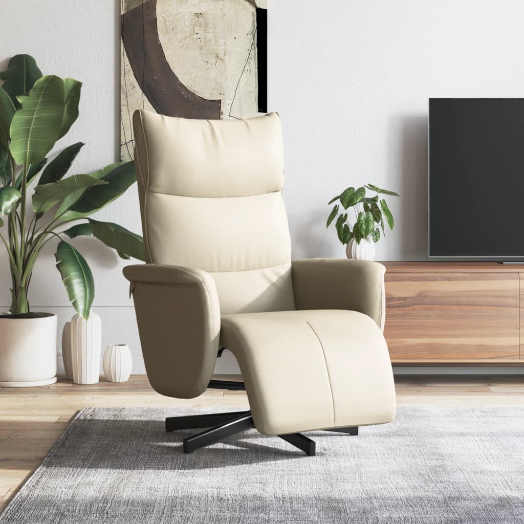 Fauteuil réglable avec repose-pieds en cuir artificiel