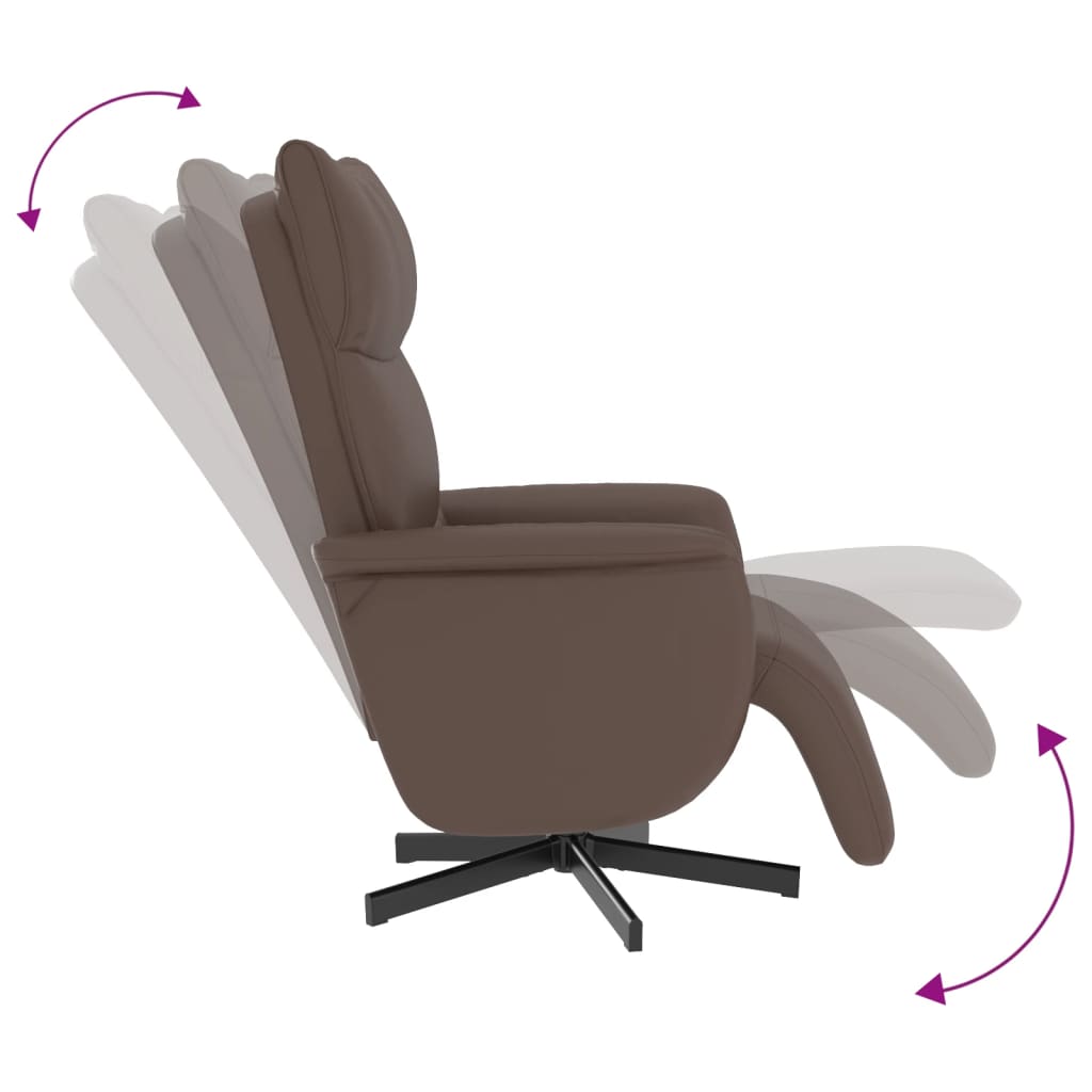 Fauteuil réglable avec repose-pieds en cuir artificiel