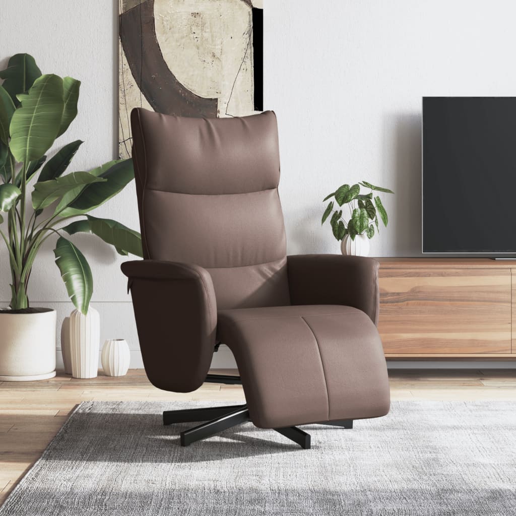 Fauteuil réglable avec repose-pieds en cuir artificiel