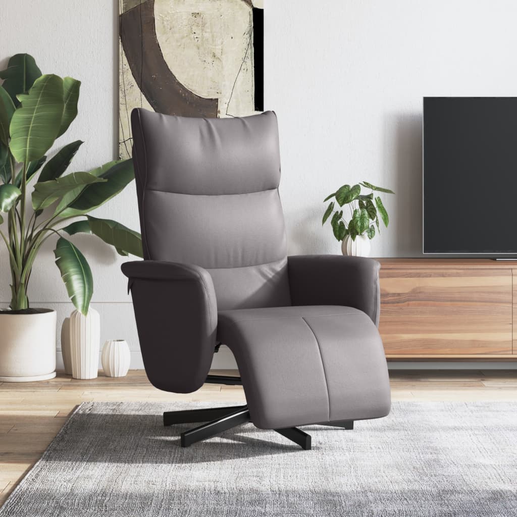 Fauteuil réglable avec repose-pieds en cuir artificiel